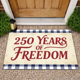 250 Years of Freedom Patriotic Checkered 1776-2026 - USA 250th Anniversary Celebration Doormat