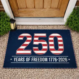 Bold 250 Years of Freedom 1776-2026 USA Patriotic Stars Stripes Anniversary Doormat