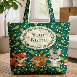 Personalized Lily of the Valley Flowers Antique Books Everyday Lifestyle Gift Quilted Tote Bag