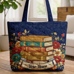 Vintage Books Blooming Flowers Botanical Filigree Stars - Literary Home Decor Gift Quilted Tote Bag