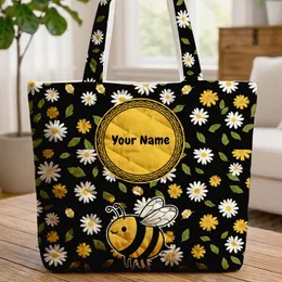 Bee Daisy Flowers - Everyday Use Gift for Bee Lovers Quilted Tote Bag