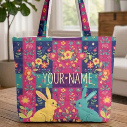 Bunnies Butterflies Flowers Leaves Storybook Patchwork Quilt - Nursery Gift for Baby Shower Quilted Tote Bag
