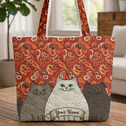 Fluffy Cats Swirling Paisley Flame Personalized - Cat Lover Home Decor Gift Quilted Tote Bag