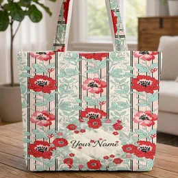 Botanical Flowers Personalized Name Wreath - Everyday Style Thoughtful Gift Quilted Tote Bag