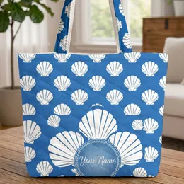 Three Scallop Shells Ocean Beach Marine - Vacation Gift for Sea Lovers Quilted Tote Bag