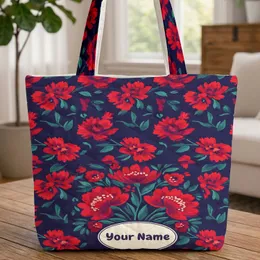 Continuous Floral Blossoms Bouquet - Everyday Tote Quilted Tote Bag