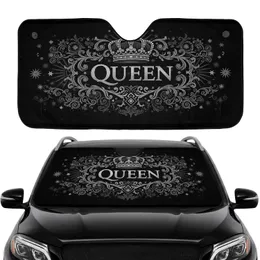Ornate Jeweled Crown Queen Heraldic Baroque Scrollwork - Regal Luxury Lifestyle Gift Car Sunshade