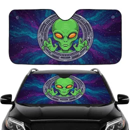Alien Orange Eyes Spaceship Portal - Travel Accessory Gift for Sci-Fi Fan Car Sunshade