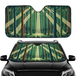 Mystical Forest Clearing Sunbeams Green Tree Foliage - Everyday Travel Gift Car Sunshade