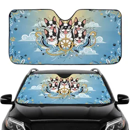 Smiling Boston Terriers Sunglasses Steering Wheel - Road Trip Dog Lover Gift Car Sunshade