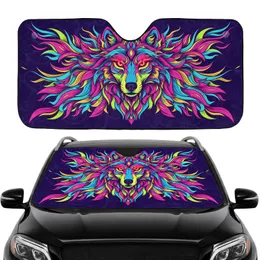 Cosmic Big Cat Red Eyes Multi-Hued Fur Eruption - Wildlife Lover Gift Car Sunshade