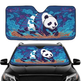 Panda Blue Purple Smoke Dust - Wildlife Lover Car Decor Gift Car Sunshade