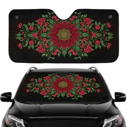 Ornate Dahlia Flower Botanical Berry Foliage - Opulent Home Decor Gift Car Sunshade