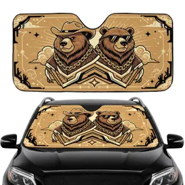 Grizzly Bears Cowboy Sunglasses Gold Chain - Everyday Car Accessory Car Sunshade