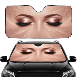 Rose Gold Eyes Long Eyelashes Shimmering Glitter - Beauty Lover Gift Car Sunshade