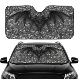 Majestic Bat Outstretched Wings Floral Scrollwork - Home Decor Gift Car Sunshade