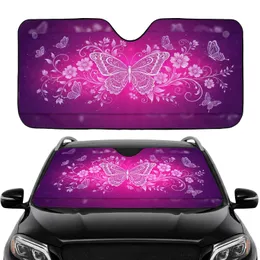 Lace Butterfly Floral Vines Blooming Flowers Purple Fuchsia - Luxury Car Interior Gift Car Sunshade