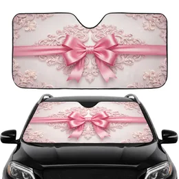 Pink Satin Bow Baroque Rococo Filigree - Home Decor Gift Car Sunshade