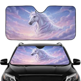 Majestic White Unicorn Celestial Dream Sky - Fantasy Lover Car Interior Gift Car Sunshade