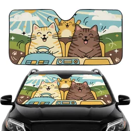 Driving Cats Road Trip Adventure - Travel Essentials for Cat Lover Car Sunshade