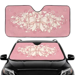 Decorative Bows Hearts Swirling Tendrils - Auto Interior Decor Gift for Car Lovers Car Sunshade
