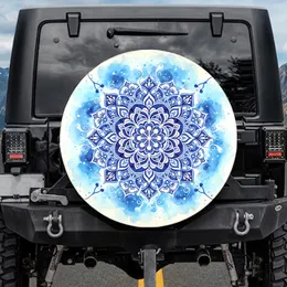 Symmetrical Mandala Floral Paisley - Boho Lifestyle Gift for Yoga Lover Spare Tire Cover