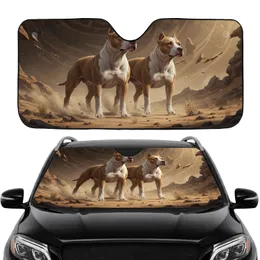 Muscular American Staffordshire Terriers Desert - Dog Lover Gift for Amstaff Owners Car Sunshade