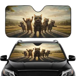 Cats with Sunglasses Joyful Journey - Everyday Driving Essentials Car Sunshade