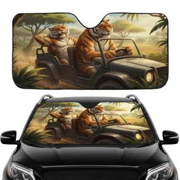 Tigers Driving Sunglasses Jungle Safari Scene - Adventure Seeker Travel Gift Car Sunshade