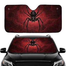 Majestic Large Segmented Black Spider Web Deep Crimson Smoke - Wildlife Lover Gift Car Sunshade