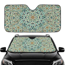 Eight-Point Star Polygon Geometric Mosaic - Vehicle Accessory Gift Car Sunshade