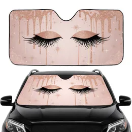 Art Deco Glitter Eyes Liquid Metal Drip Filigree - Everyday Accessory Car Sunshade