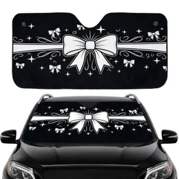 White Satin Bow Starburst - Everyday Auto Accessory Car Sunshade
