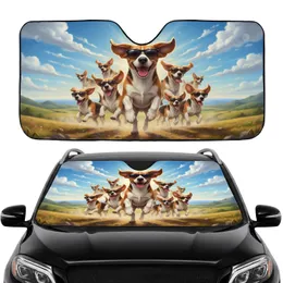 Happy Beagle Dogs Sunglasses Adventure - Dog Lover Travel Essentials Car Sunshade