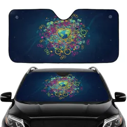Dynamic Bicycles Heart Earth Globes Eco-Conscious Cycling Enthusiast Gift Car Sunshade