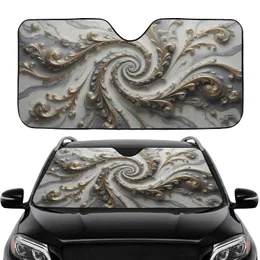 Fluid Marble Vortex Ribbons Stone Metal - Car Accessory Gift Car Sunshade