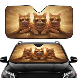 Realistic Orange Tabby Cats Aviator Sunglasses - Cat Lover Car Decor Gift Car Sunshade