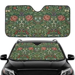 Arts and Crafts Floral Roses Bellflowers Berries - Everyday Lifestyle Gift Car Sunshade