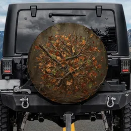 Dense Forest Camo Tree Branches Fallen Leaves - Outdoor Enthusiast Gift Spare Tire Cover