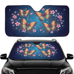 Iridescent Butterflies Bell Flowers Pastel Hearts Twinkling Stars - Home Decor Gift Car Sunshade