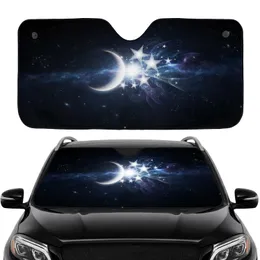 Crescent Moon Star Cluster Cosmic Nebula - Space Lover Gift Car Sunshade
