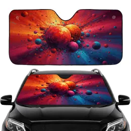 Abstract Circles Spheres Paint Splatters Brushstrokes Full-Canvas - Home Decor Gift Car Sunshade