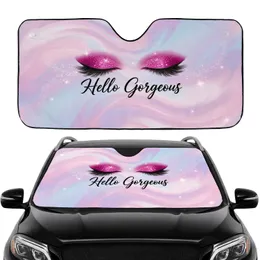 Closed Eyes Eyelashes Eyeshadow 'Hello Gorgeous' - Beauty Lifestyle Gift Car Sunshade