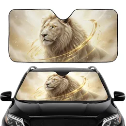 Majestic White Lion Golden Mane – Wildlife Lover Gift Car Sunshade