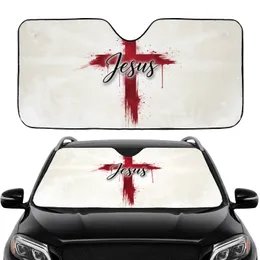 Christian Cross Jesus Word - Spiritual Devotion Christian Lifestyle Gift for Believers Car Sunshade