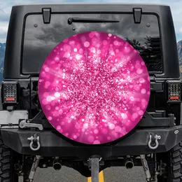 Radiant Sparkling Pink Glitter Bokeh - Glam Auto Decor Gift Spare Tire Cover