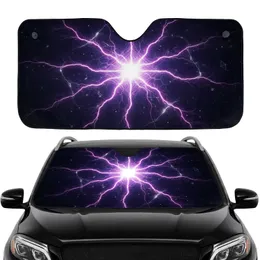 Luminous Electric Purple Magenta Lightning Bolts - Everyday Auto Accessory Gift Car Sunshade