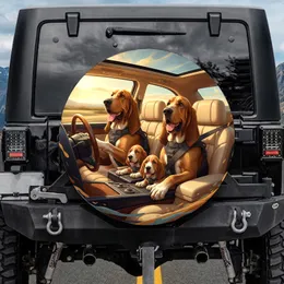 Bloodhound Dogs Car Cabin Road Trip Adventure Gift for Dog Owners Spare Tire Cover