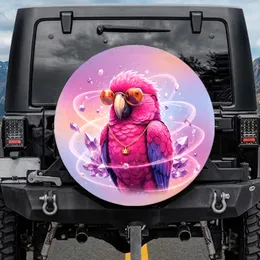 Parrot Sunglasses Crown Amethyst Crystals Holographic - Wildlife Lover Gift for Animal Lover Spare Tire Cover