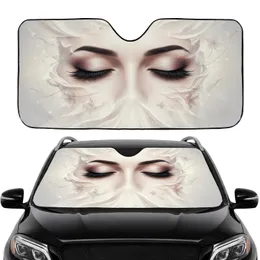 Realistic Closed Female Eyes Long Lashes - Lifestyle Accessory Gift for Women Car Sunshade